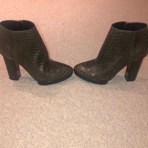 Brown crocodile ankle boot